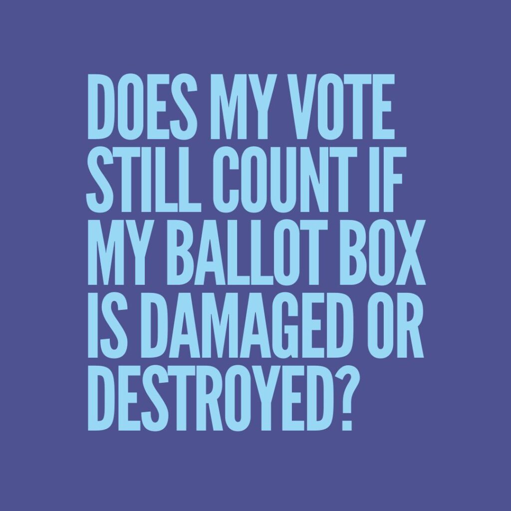Does my vote still count if my ballot box is damaged or destroyed?