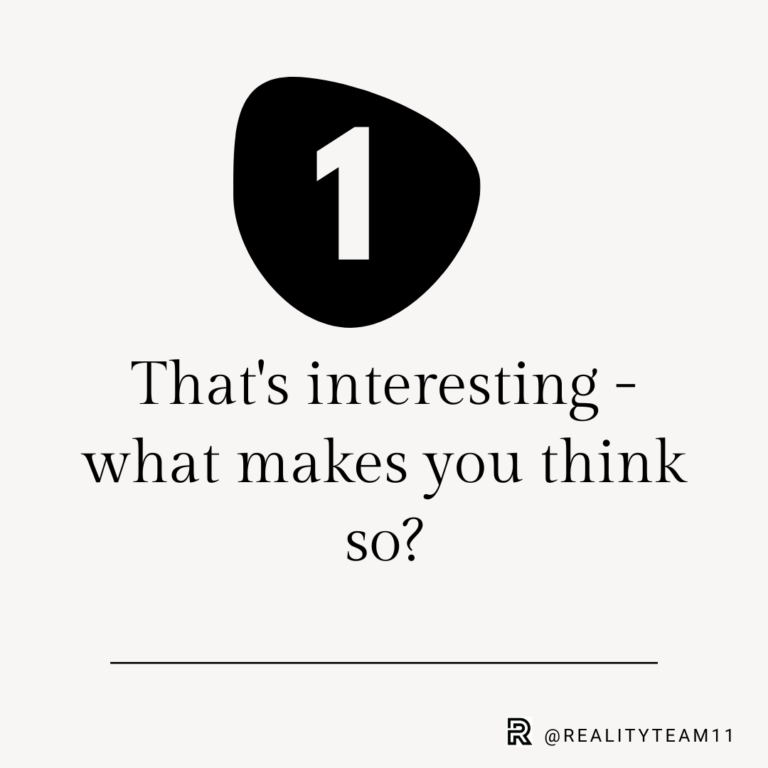 1. That's interesting - what makes you think so?