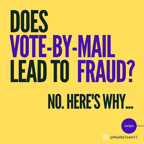 Does vote-by-mail lead to voter fraud? No.