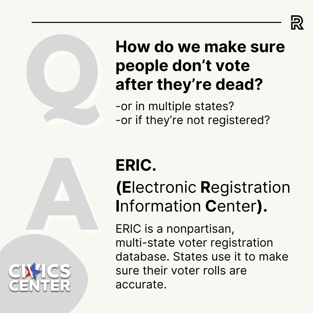 How to we make sure people don't vote after they're dead? ERIC