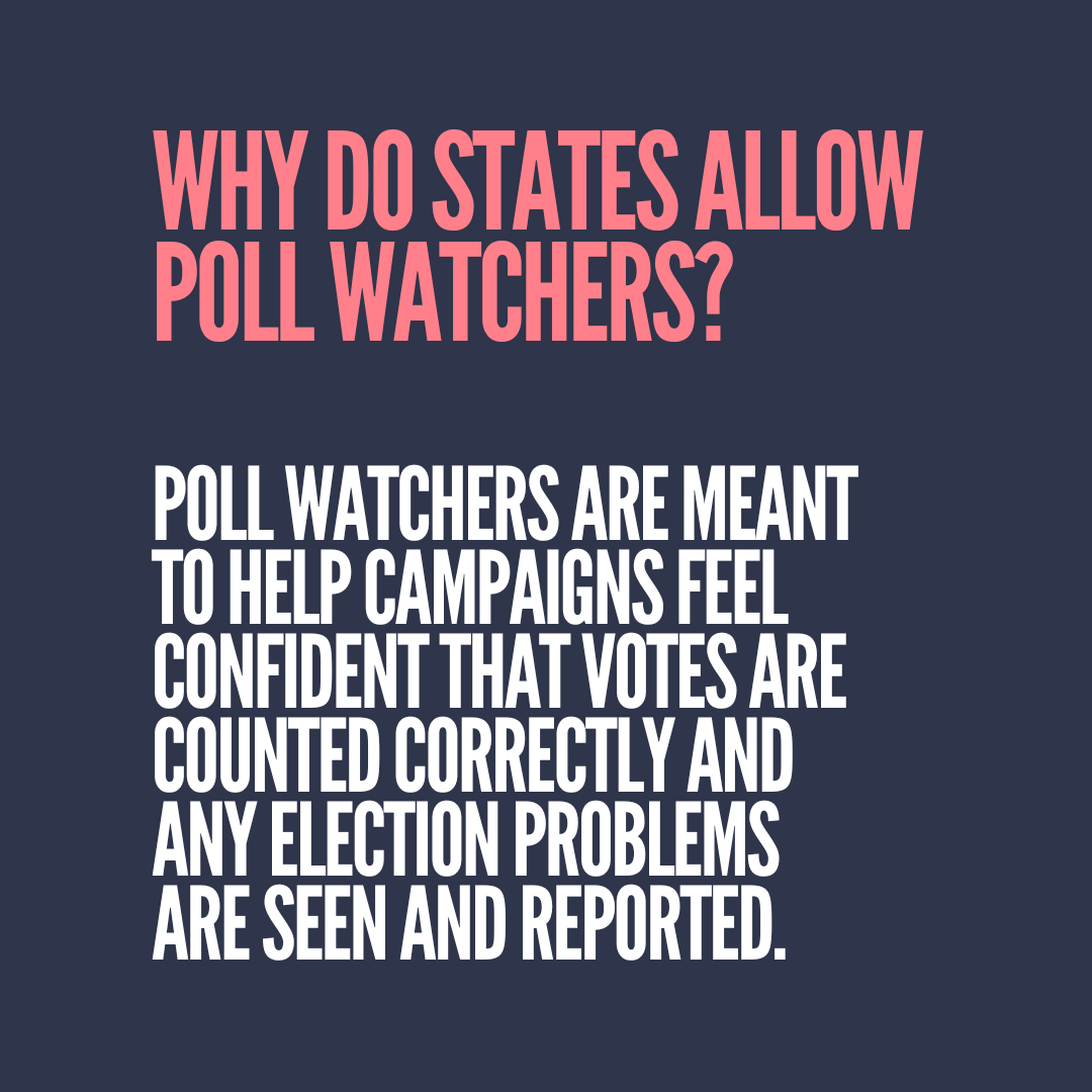 Why do states allow poll watchers?