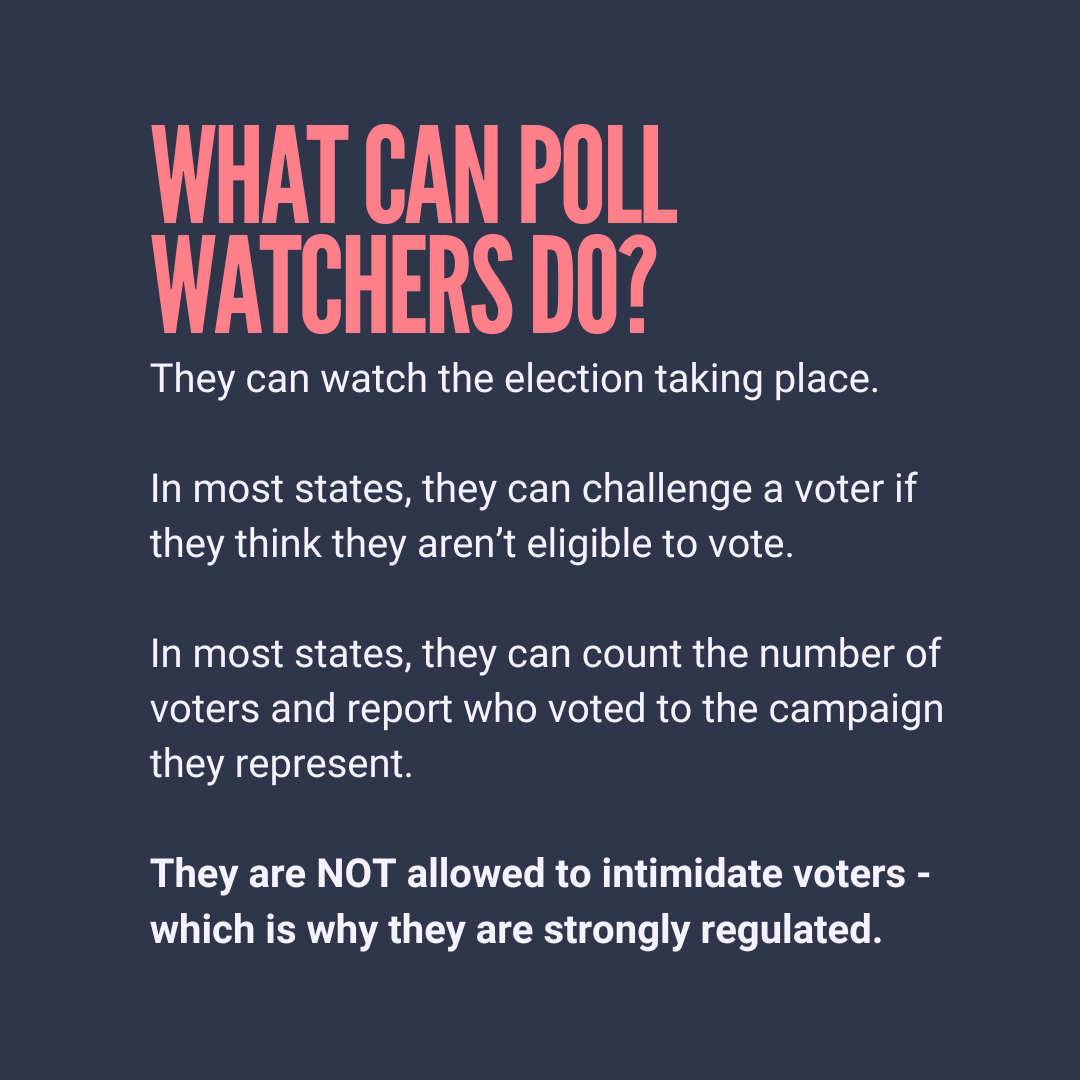 What can poll watchers do?