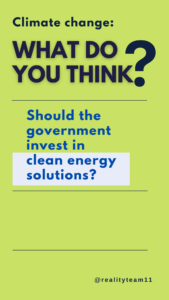 Should the government invest in clean energy solutions?