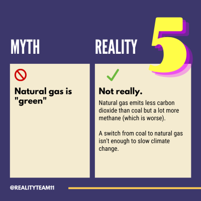 Myth: Natural gas is green. Reality: Not really.