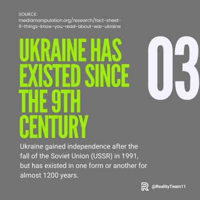 Ukraine has existed since the 9th century.
