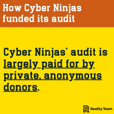 How Cyber Ninjas funded its audit: Cyber Ninjas' audit is largely paid for by private, anonymous donors.