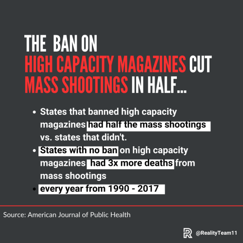 The ban on high capacity magazines cut mass shootings in half.