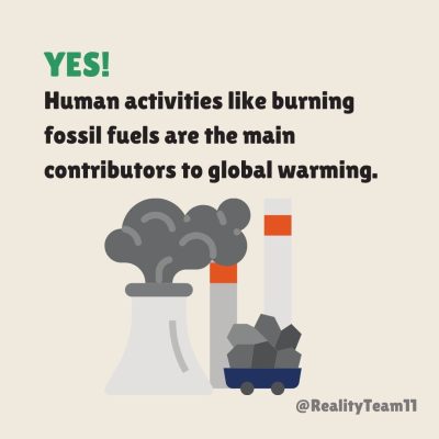 yes. Human activities like burning fossil fuels are the main contributors to global warming.