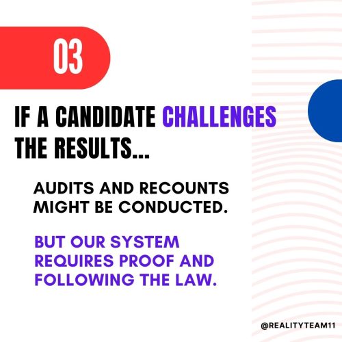 If a candidate challenges the results, audits and recounts might be conducted, but our system requires proof and following the law.