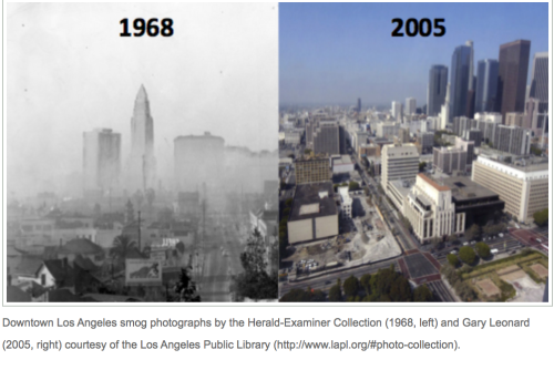 Los Angeles before and after air regulations