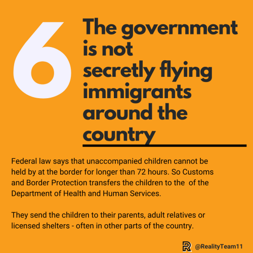 6. The government is not secretly flying immigrants around the country.