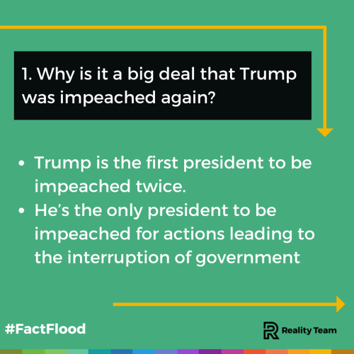 Why is it a big deal that Trump was impeached again? Trump is the first president to be impeached twice. He's the only president to be impeached for actions leading to the interruption of government.
