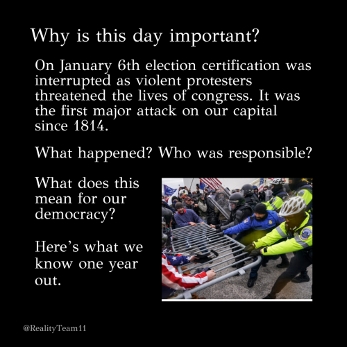 Why is this day important? On January 6th election certification was interrupted as violent protesters threatened the lives of congress. It was the first major attack on our capital since 1814.