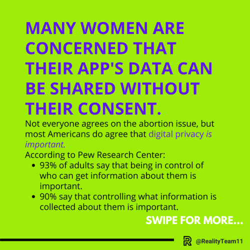 Many women are concerned that their app's data can be shared without their consent.
