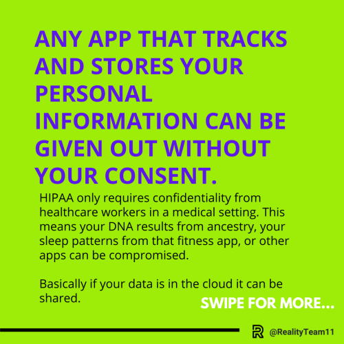 Any app that tracks and stores your personal information can be given out without your consent.