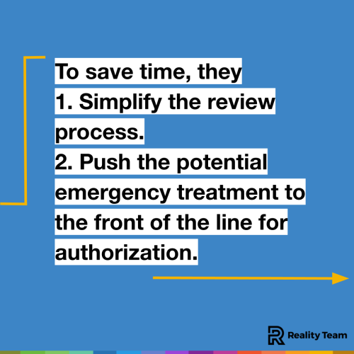 To save time, they 1. simplify the review process; and 2. push the potential emergency treatment to the front of the line for authorization.