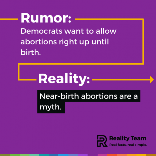 Rumor: Democrats want to allow abortions right up until birth. Reality: Near-birth abortions are a myth.