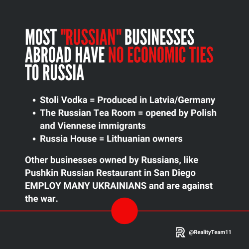 Most Russian businesses abroad have no economic ties to Russia.