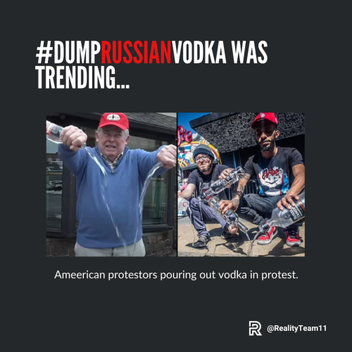 #DumpRussianVodka was trending.