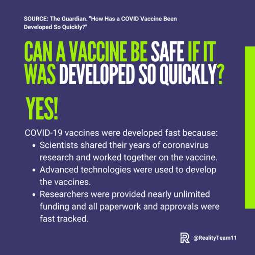 Can a vaccine be safe if it was developed so quickly? Yes.
