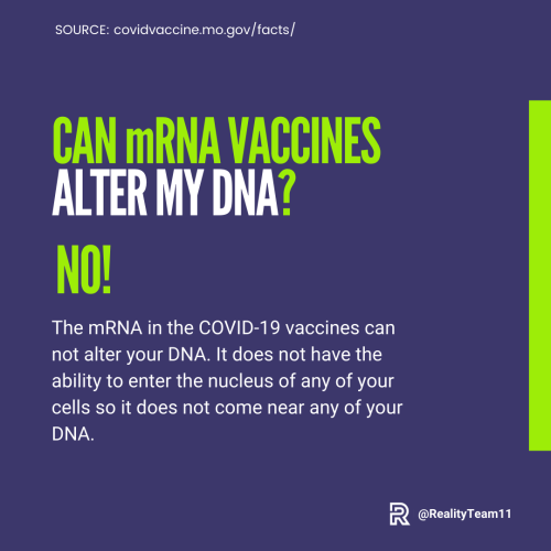 Can mRNA vaccines alter my DNA? No.