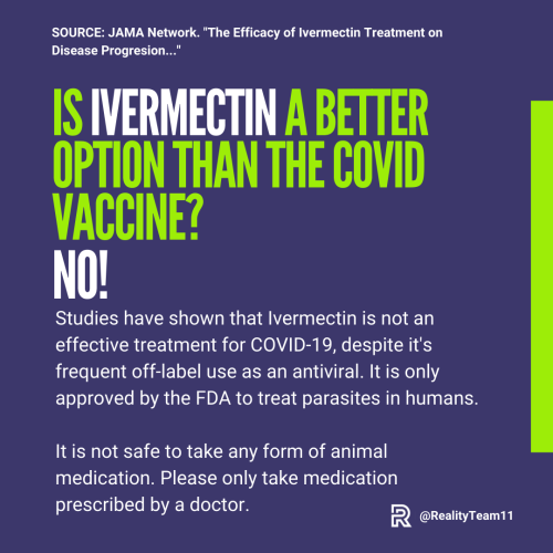 Is ivermectin a better option than the COVID vaccine? No.